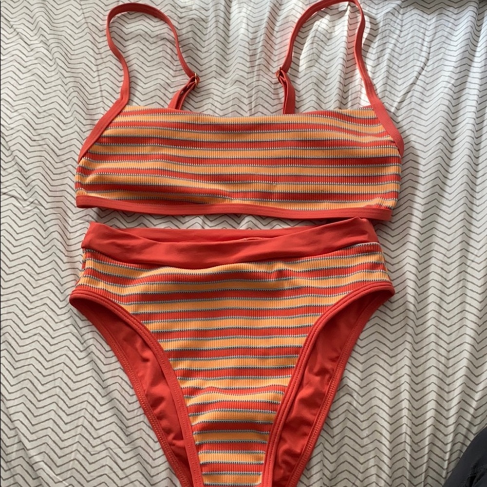L space striped bikini